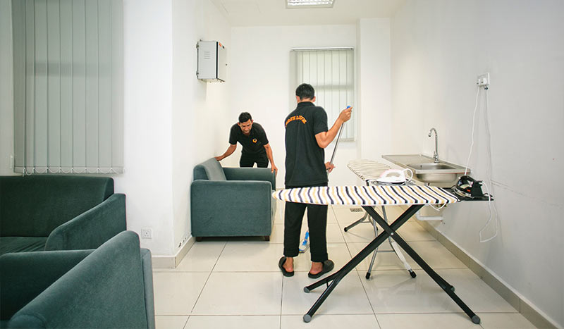 cleaning of utility rooms